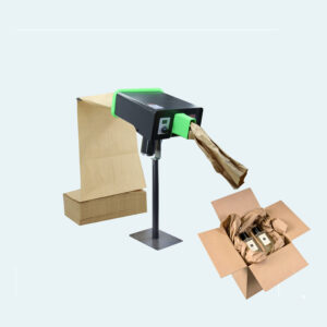 NEXUSPACK VOID paper cushion machine dispensing crumpled kraft paper into a cardboard box for protective packaging