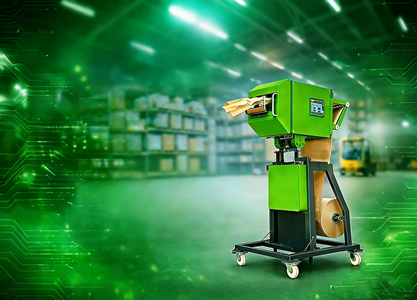 Nexuspac Smart-30 High-efficiency automated paper cushion packaging machine for sustainable industrial packaging solutions.
