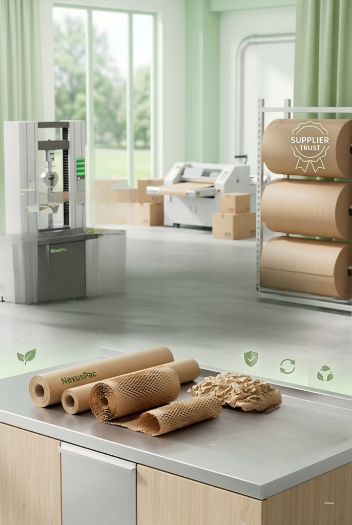 Eco-friendly kraft paper packaging materials for sustainable shipping