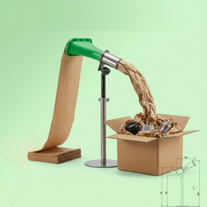 Manual kraft paper cushioning machine converting plain paper into protective packing material for eco-friendly shipping